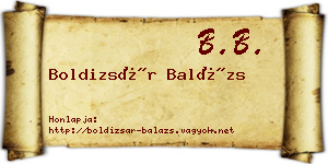 Boldizsár Balázs névjegykártya